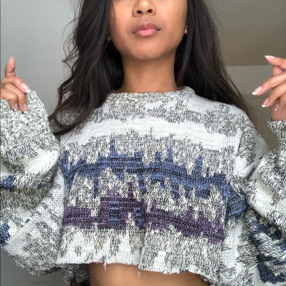 Cropped Grandpa Sweater